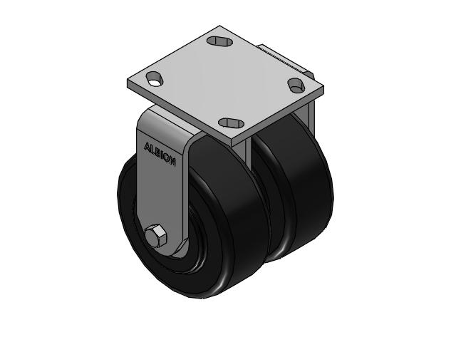 115 Series Top Plate Rigid Black Caster with 5 x 2 NX - Trionix High Impact Polymer Wheel