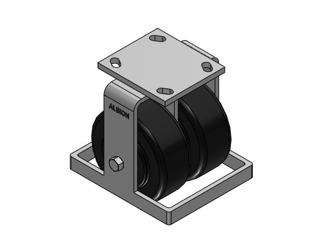 115 Series Top Plate Rigid Black Caster with 5 x 2 NX - Trionix High Impact Polymer Wheel