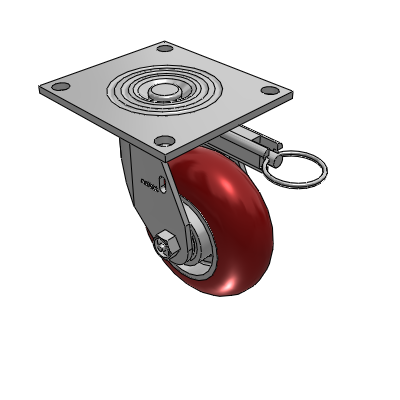 4 Series 2 Inch Wide Top Plate Swivel Caster with 5 x 2 CG Max Maroon Wheel