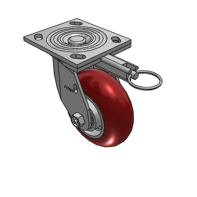 4 Series 2 Inch Wide Top Plate Swivel Caster with 5 x 2 CG Max Maroon Wheel