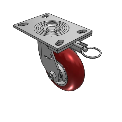 4 Series 2 Inch Wide Top Plate Swivel Caster with 5 x 2 CG Max Maroon Wheel