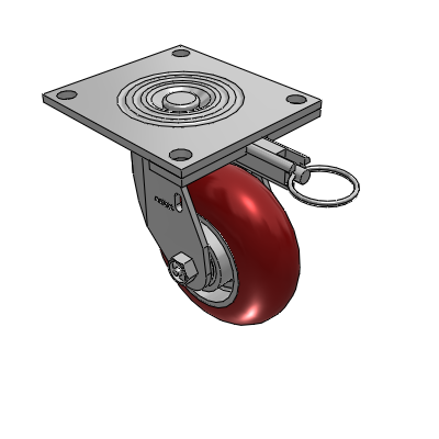 4 Series 2 Inch Wide Top Plate Swivel Caster with 5 x 2 CG Max Maroon Wheel
