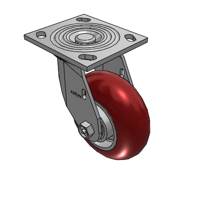 4 Series 2 Inch Wide Top Plate Swivel Caster with 5 x 2 CG Max Maroon Wheel