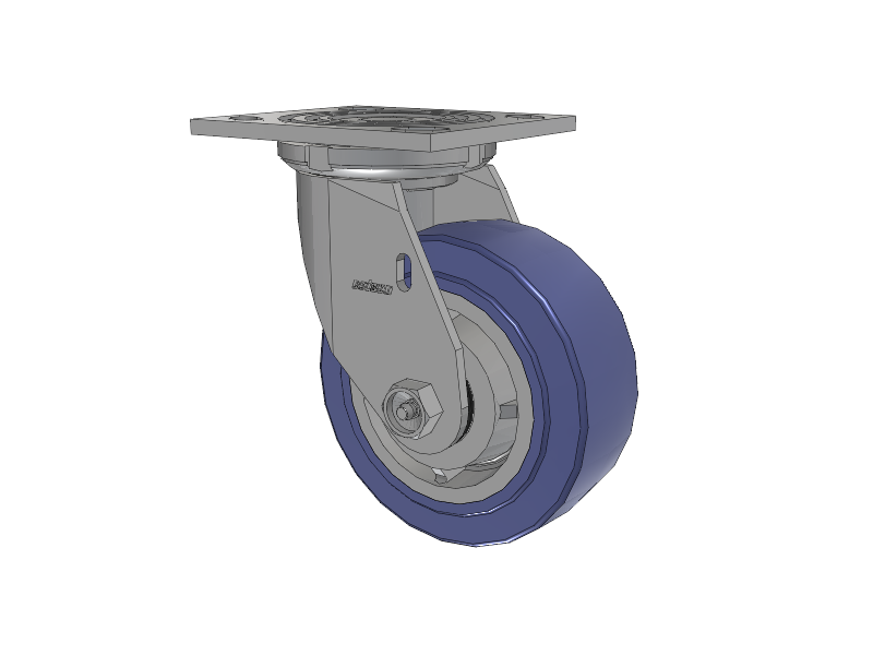 4 Series 2 Inch Wide Top Plate Swivel Caster with 5 x 2 HydroTech (Flat) Wheel