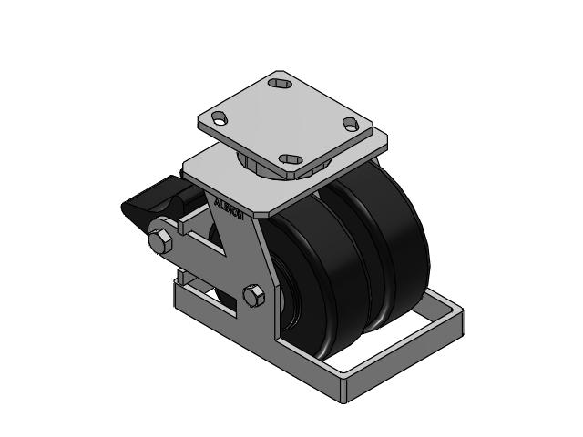 115 Series Top Plate Swivel Black Caster with 6 x 2 NX - Trionix High Impact Polymer Wheel and Poly Lock Integrated Brake
