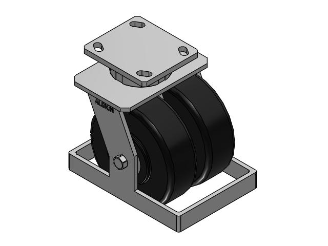 115 Series Top Plate Swivel Black Caster with 6 x 2 NX - Trionix High Impact Polymer Wheel