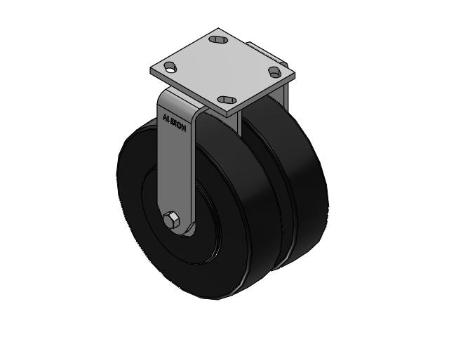 115 Series Top Plate Rigid Black Caster with 8 x 2 NX - Trionix High Impact Polymer Wheel