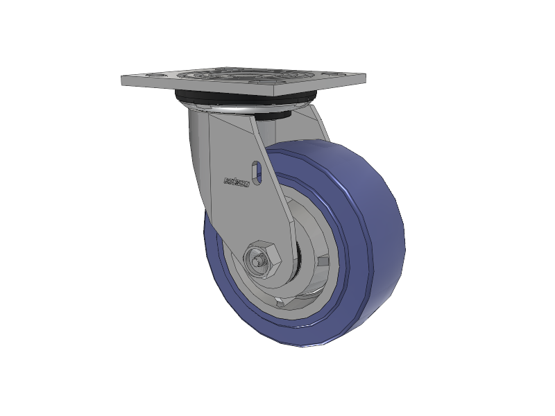 4 Series 2 Inch Wide Top Plate Swivel Caster with 5 x 2 HydroTech (Flat) Wheel