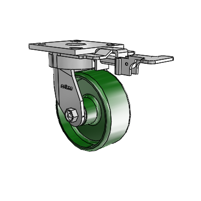 4 Series Kingpinless Casters Top Plate Swivel Caster with 5 x 2 Cast Iron wheel