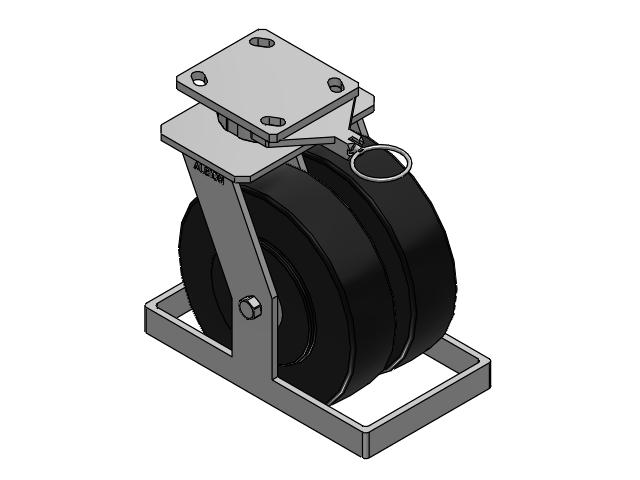 115 Series Top Plate Swivel Black Caster with 8 x 2 NX - Trionix High Impact Polymer Wheel