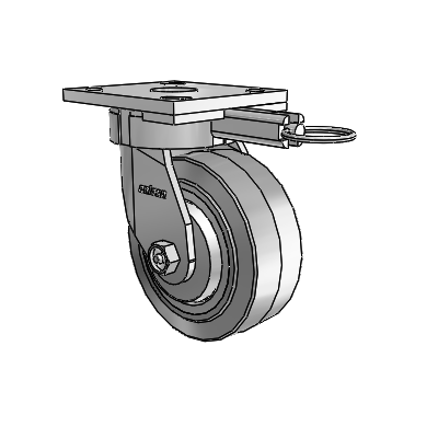 4 Series Kingpinless Casters Top Plate Swivel Caster with 5 x 2 Performa Rubber (Flat/Grey) wheel