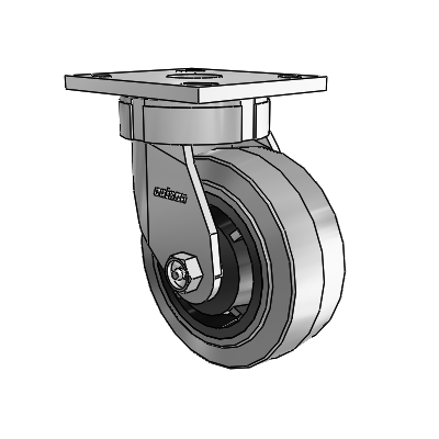 4 Series Kingpinless Casters Top Plate Swivel Caster with 5 x 2 Performa Rubber (Flat/Conductive) wheel