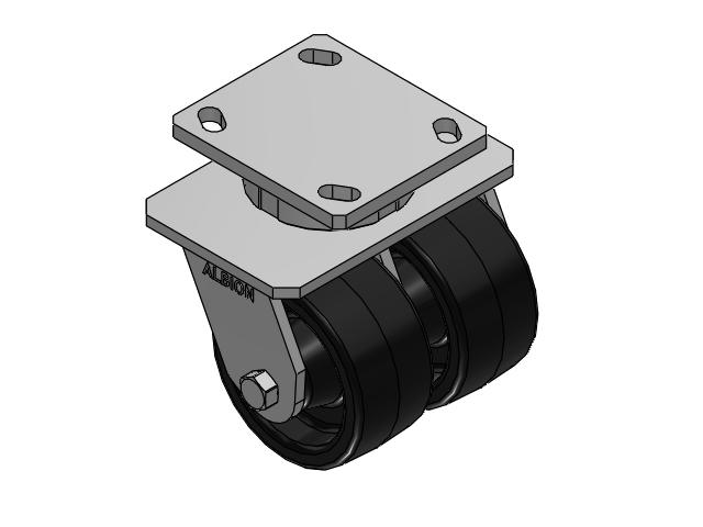 115 Series Top Plate Swivel Black Caster with 4 x 2 TM - Phenolic Wheel