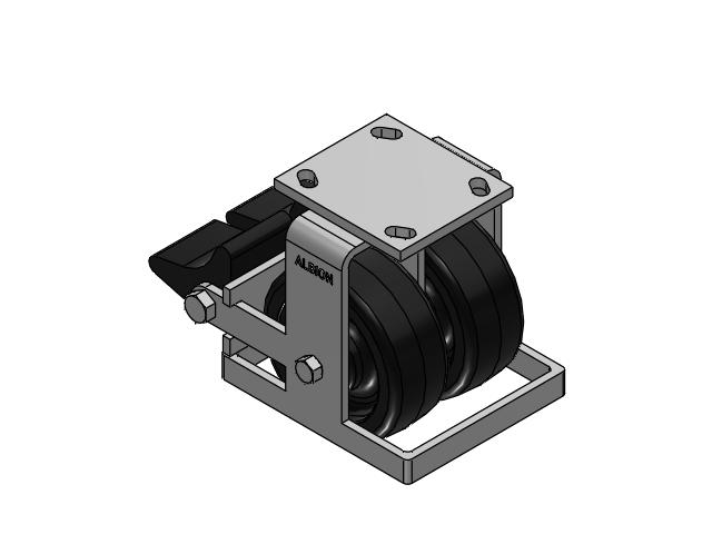 115 Series Top Plate Rigid Black Caster with 5 x 2 TM - Phenolic Wheel and Poly Lock Integrated Brake