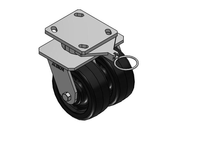 115 Series Top Plate Swivel Black Caster with 5 x 2 TM - Phenolic Wheel