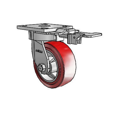 4 Series Kingpinless Casters Top Plate Swivel Caster with 5 x 2 Polyurethane HI-TECH wheel