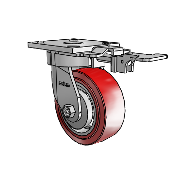 4 Series Kingpinless Casters Top Plate Swivel Caster with 5 x 2 Polyurethane HI-TECH wheel