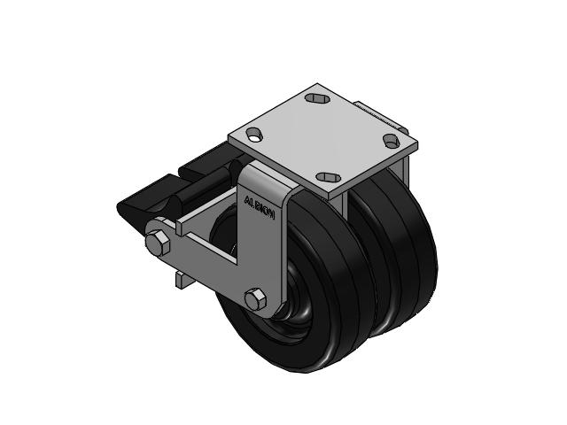 115 Series Top Plate Rigid Black Caster with 6 x 2 TM - Phenolic Wheel and Poly Lock Integrated Brake