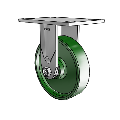4 Series 1 1/2" Casters Top Plate Rigid Zinc with 6 x 1.5 Cast Iron Wheel
