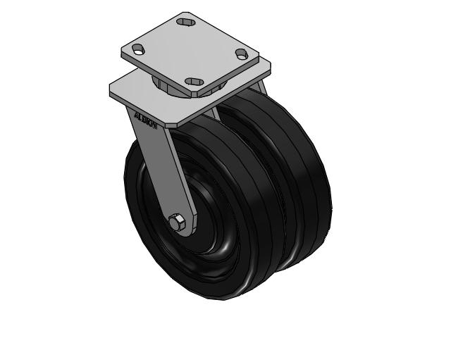 115 Series Top Plate Swivel Black Caster with 8 x 2 TM - Phenolic Wheel