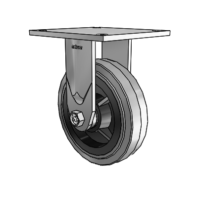 4 Series 1 1/2" Casters Top Plate Rigid Zinc with 6 x 1.5 Performa Rubber (Flat/Conductive) Wheel