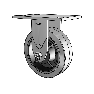 4 Series 2 Inch Wide Casters Top Plate Rigid Caster with 6 x 2 Performa Rubber (Flat/Conductive) Wheel