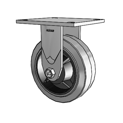 4 Series 2 Inch Wide Casters Top Plate Rigid Caster with 6 x 2 Performa Rubber (Flat/Conductive) Wheel