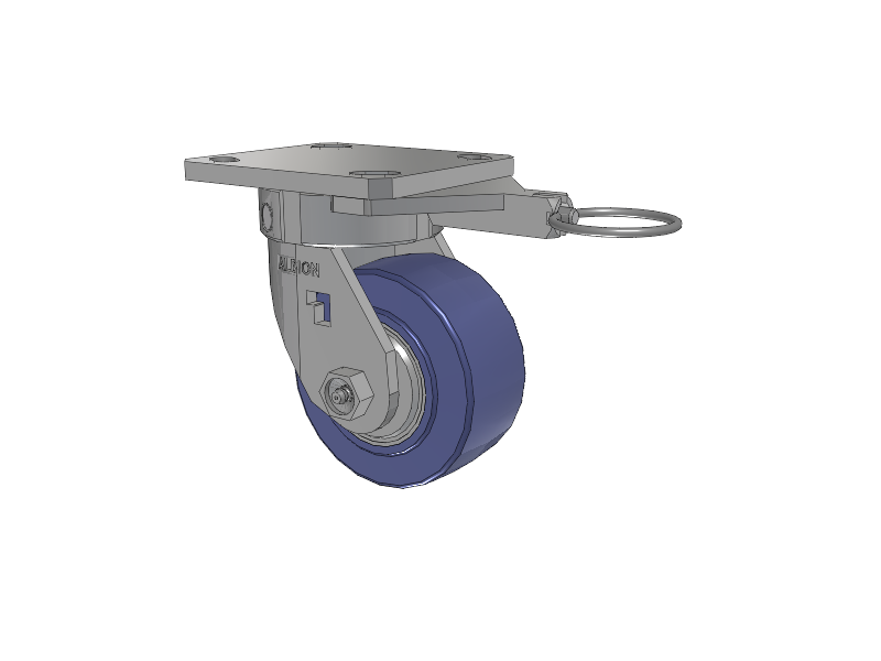 120 Series Top Plate Swivel Caster with 4 x 2 Blue HF - HydroTech (Flat) Wheel