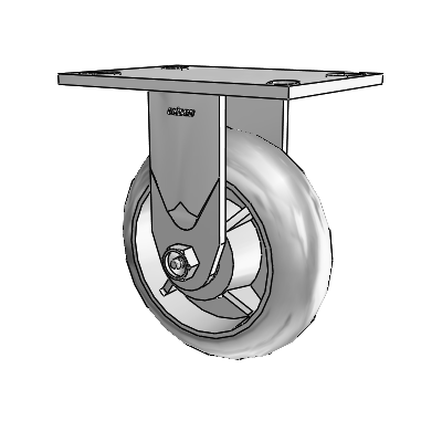 4 Series 2 Inch Wide Casters Top Plate Rigid Caster with 6 x 2 Performa Rubber (Round) Wheel