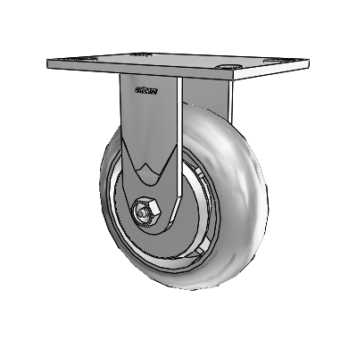 4 Series 2 Inch Wide Casters Top Plate Rigid Caster with 6 x 2 Performa Rubber (Round) Wheel