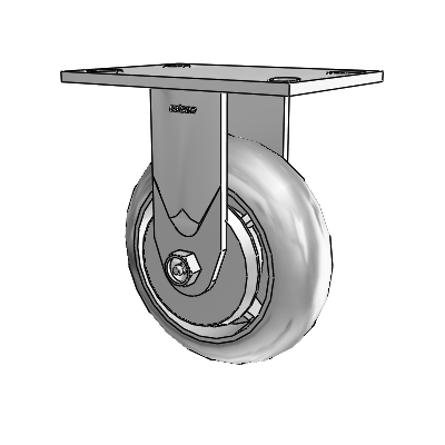 4 Series 2 Inch Wide Casters Top Plate Rigid Caster with 6 x 2 Performa Rubber (Round) Wheel