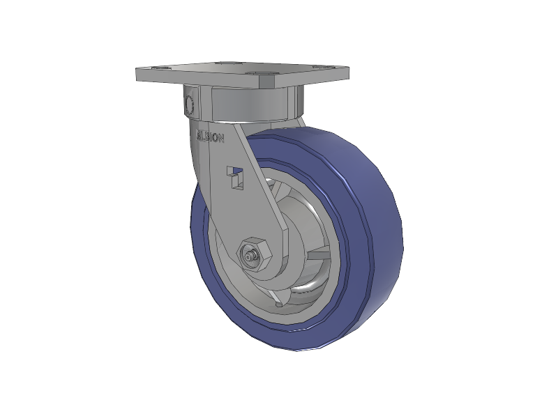 120 Series Top Plate Swivel Caster with 6 x 2 Blue HF - HydroTech (Flat) Wheel