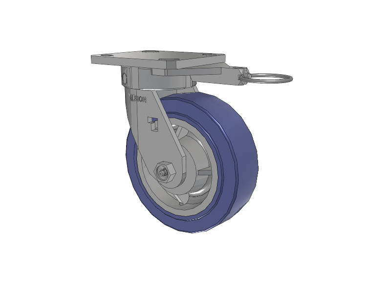 120 Series Top Plate Swivel Caster with 6 x 2 Blue HF - HydroTech (Flat) Wheel