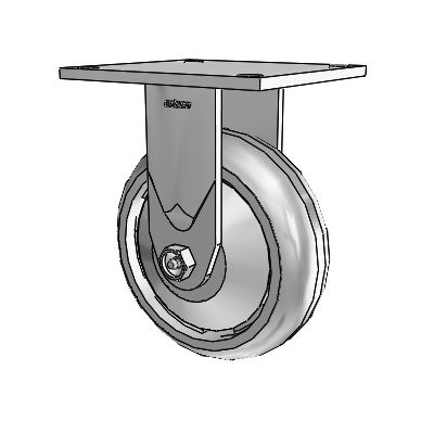 4 Series 2 Inch Wide Casters Top Plate Rigid Caster with 6 x 2 Trans-forma HD (Round) Wheel
