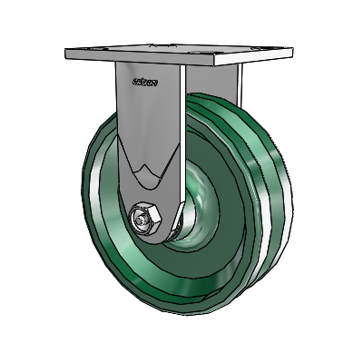 4 Series 2 Inch Wide Casters Top Plate Rigid Caster with 6 x 2 V-Groove Wheel
