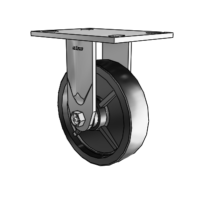 4 Series 1 1/2" Casters Top Plate Rigid Zinc with 6 x 1.5 Polyolefin Wheel