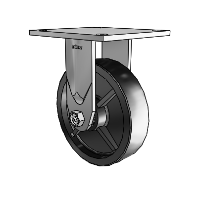4 Series 1 1/2" Casters Top Plate Rigid Zinc with 6 x 1.5 Polyolefin Wheel
