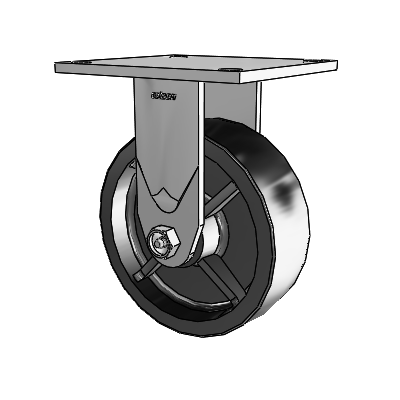 4 Series 2 Inch Wide Casters Top Plate Rigid Caster with 6 x 2 Polyolefin Wheel