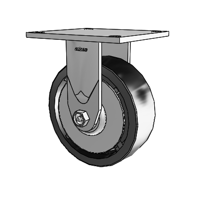 4 Series 2 Inch Wide Casters Top Plate Rigid Caster with 6 x 2 Polyolefin Wheel