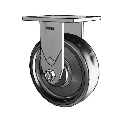 4 Series 2 Inch Wide Casters Top Plate Rigid Caster with 6 x 2 Endura Solid Elastomer Wheel