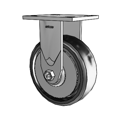 4 Series 2 Inch Wide Casters Top Plate Rigid Caster with 6 x 2 Endura Solid Elastomer Wheel