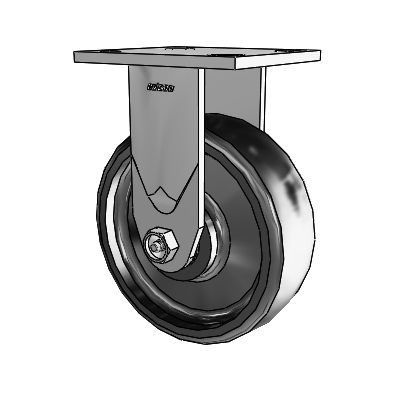 4 Series 2 Inch Wide Casters Top Plate Rigid Caster with 6 x 2 Endura Solid Elastomer Wheel