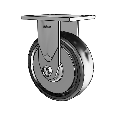 4 Series 2 Inch Wide Casters Top Plate Rigid Caster with 6 x 2 Endura Solid Elastomer Wheel