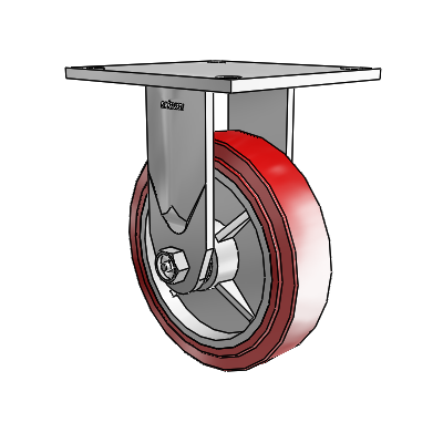 4 Series 1 1/2" Casters Top Plate Rigid Zinc with 6 x 1.5 Polyurethane HI-TECH Wheel