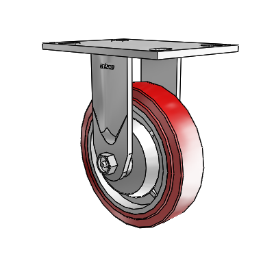 Roulettes série 4 de 1 1/2", plaque supérieure rigide en zinc avec roue HI-TECH en polyuréthane de 6 x 1,5