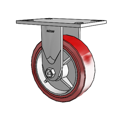 4 Series 2 Inch Wide Casters Top Plate Rigid Caster with 6 x 2 Polyurethane HI-TECH Wheel