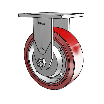 4 Series 2 Inch Wide Casters Top Plate Rigid Caster with 6 x 2 Polyurethane HI-TECH Wheel