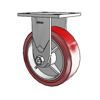 4 Series 2 Inch Wide Casters Top Plate Rigid Caster with 6 x 2 Polyurethane HI-TECH Wheel