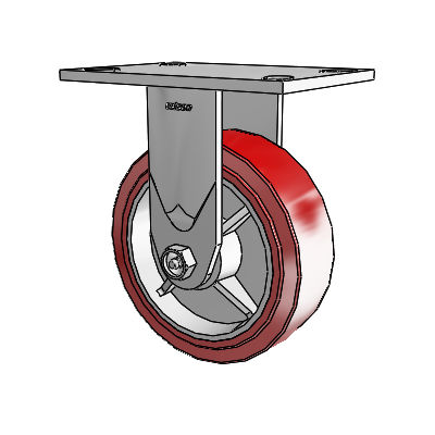 4 Series 2 Inch Wide Casters Top Plate Rigid Caster with 6 x 2 Polyurethane HI-TECH Wheel