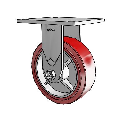 4 Series 2 Inch Wide Casters Top Plate Rigid Caster with 6 x 2 Polyurethane HI-TECH Wheel
